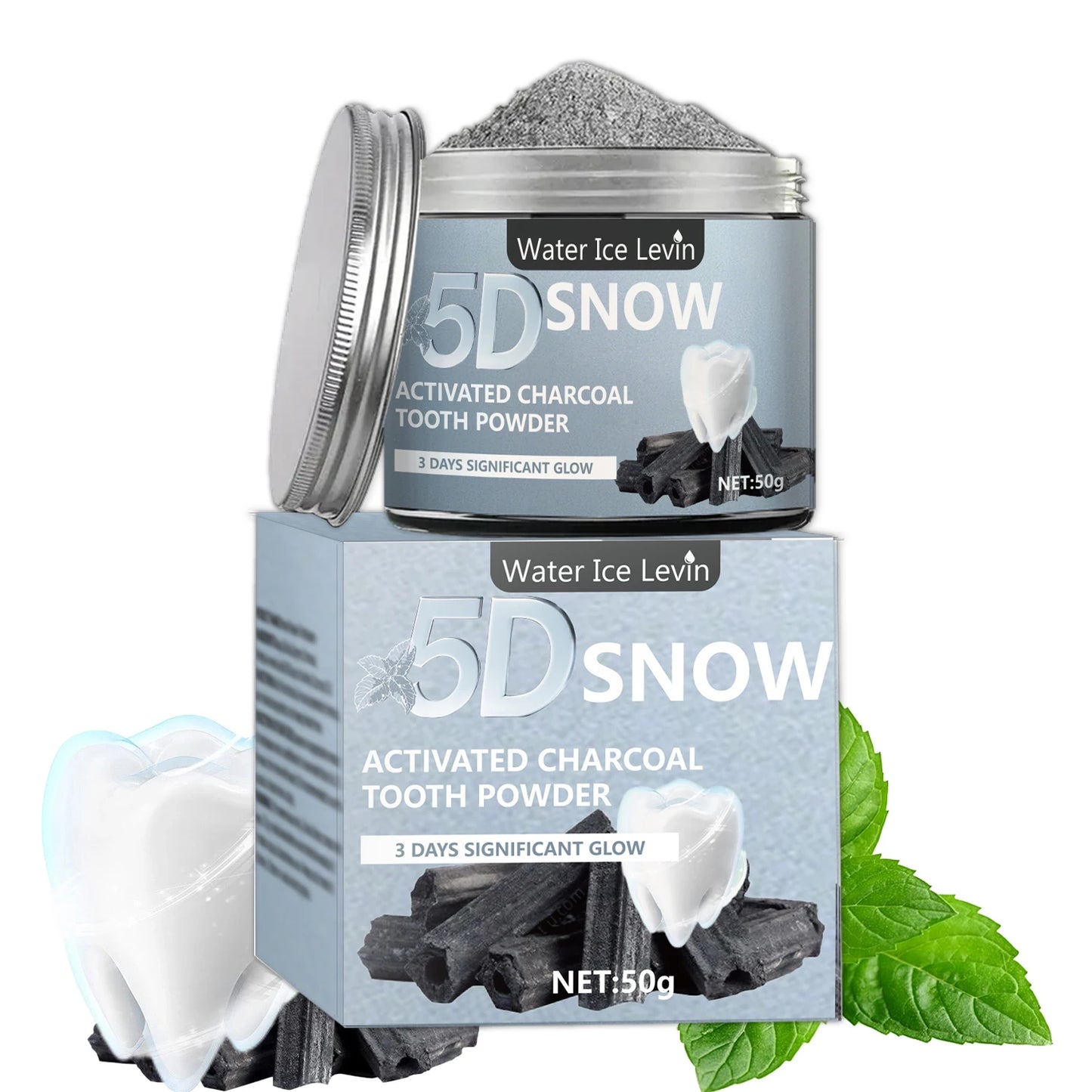 Bamboo Charcoal Teeth Whitening Powder - Natural Whitening and Deep Cleaning for Men and Women, Fresh Breath Daily Use Toothpaste, 1 Piece