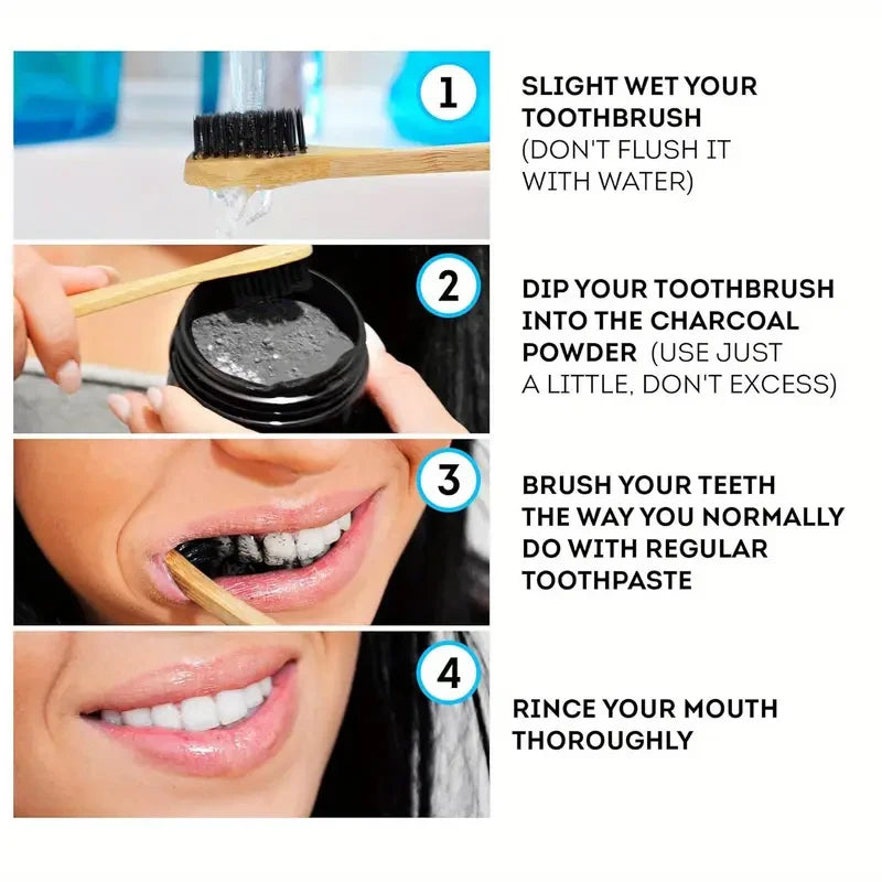 Bamboo Charcoal Teeth Whitening Powder - Natural Whitening and Deep Cleaning for Men and Women, Fresh Breath Daily Use Toothpaste, 1 Piece
